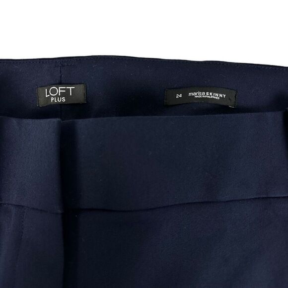 Loft Plus Marisa Skinny Blue Pants Trousers Back Seam size 24 - Picture 4 of 6